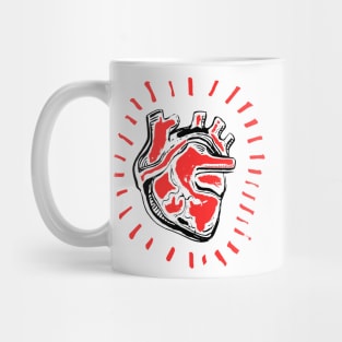 Human heart ink hand drawn illustration Mug